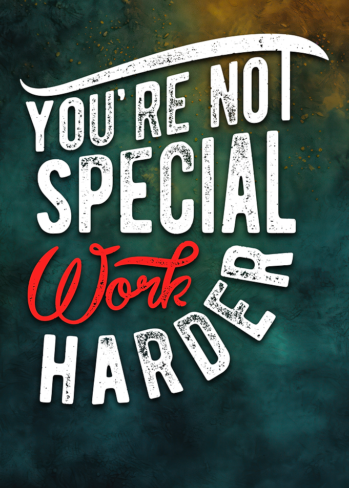 Inspirational Work Harder Typography Poster
