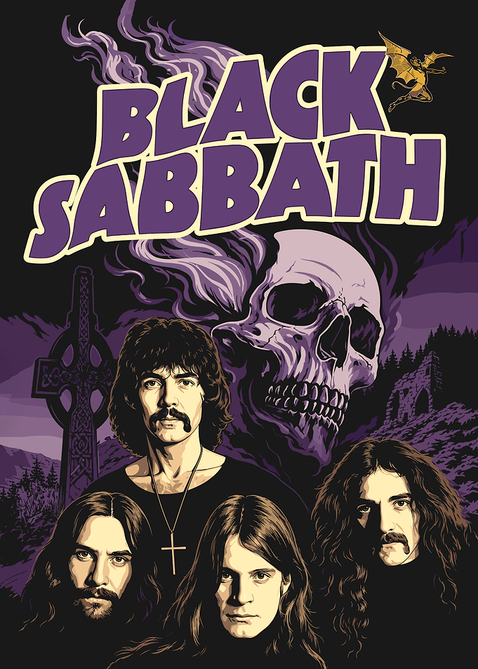 Black Sabbath Band Illustration Poster