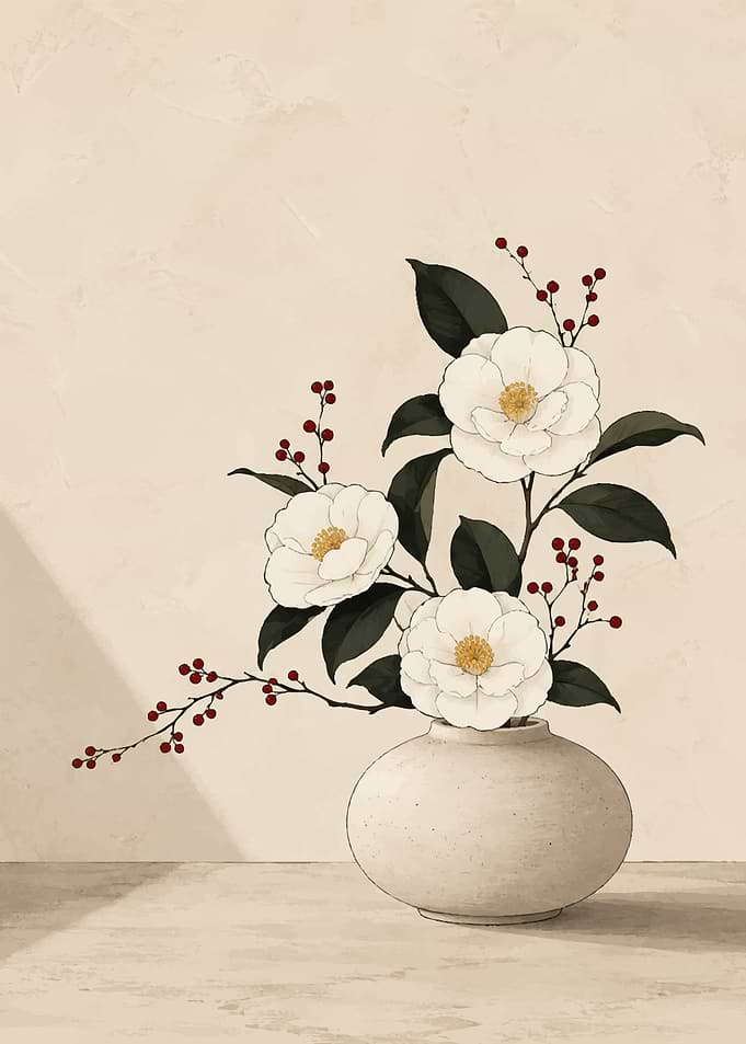 Elegant White Camellia Floral Arrangement