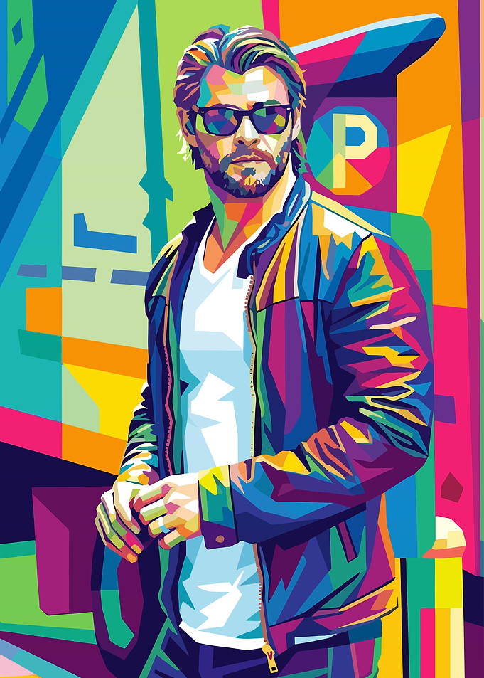 Chris Hemsworth Pop Art Portrait