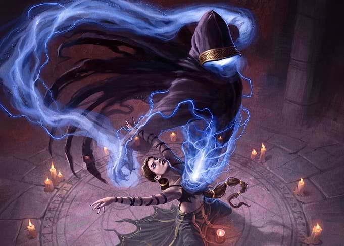Sorceress Summoning a Dark Spirit