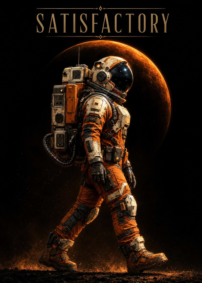 Satisfactory Game Astronaut Poster