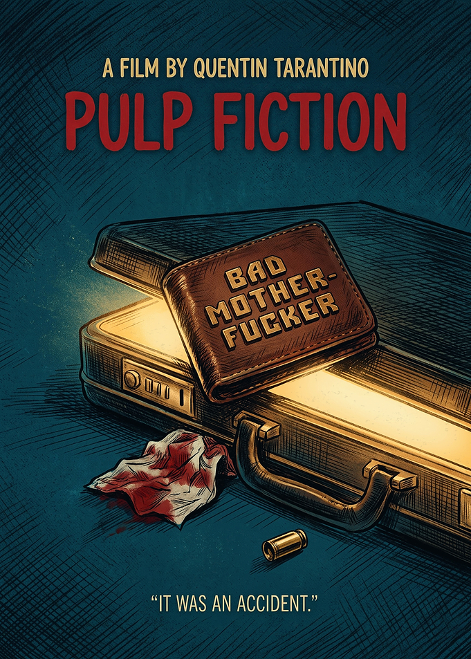 Pulp Fiction Movie Crime Thriller Retro Poster