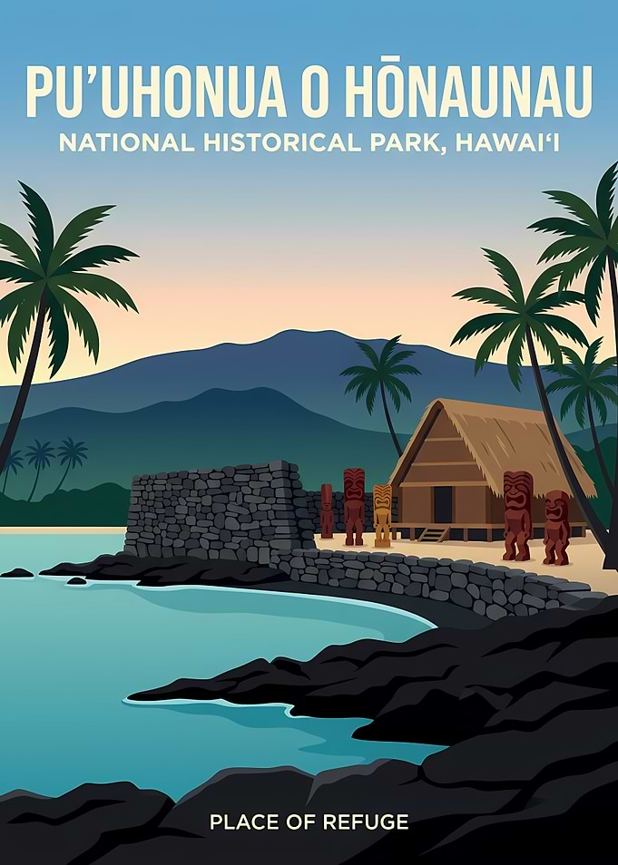 Pu'uhonua o Hōnaunau National Historical Park Poster