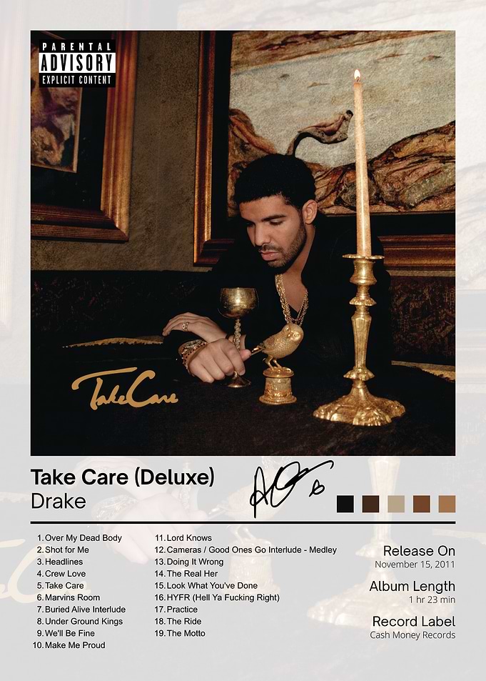 Drake Take Care Album Poster