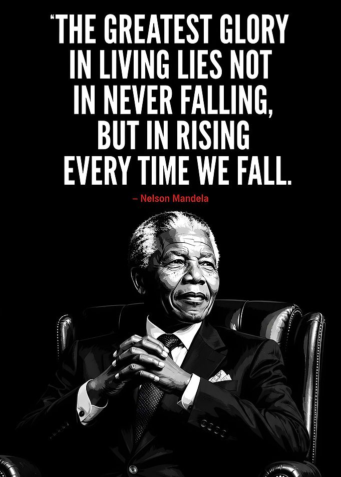 Nelson Mandela Inspirational Quote Poster