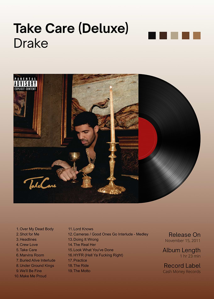 Drake Take Care Album Poster