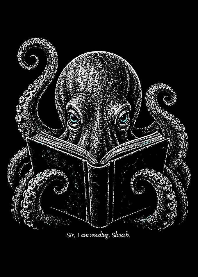 Octopus Reading a Book