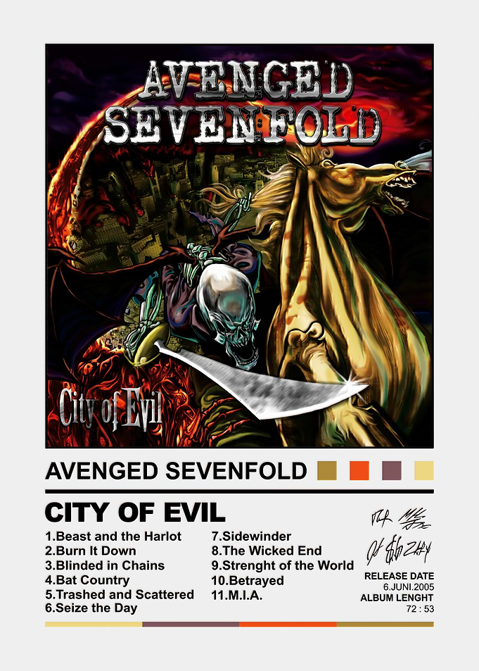 Avenged Sevenfold City of Evil Poster