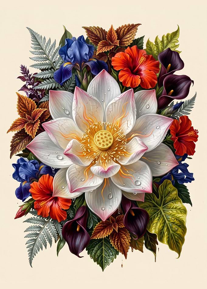 Vibrant Lotus and Tropical Flower Bouquet
