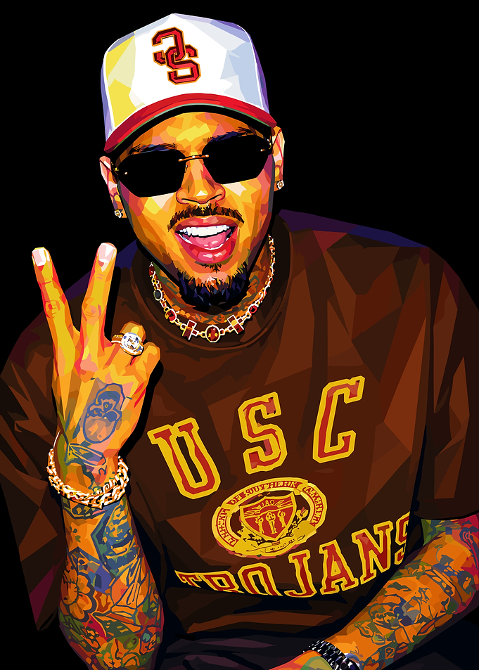 Chris Brown Low Poly Portrait
