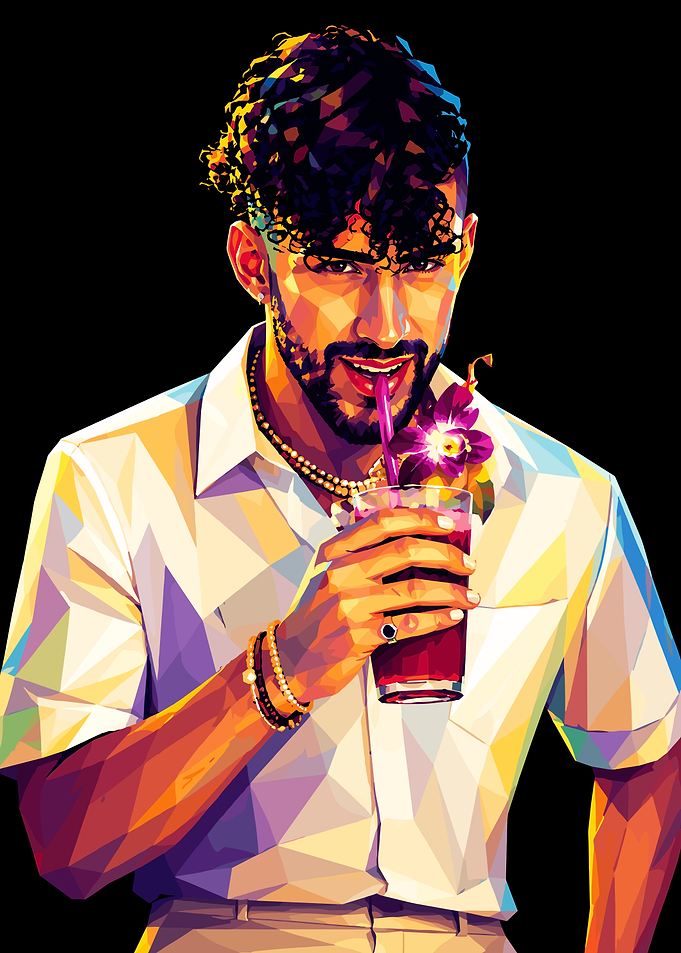 Bad Bunny Low Poly Portrait