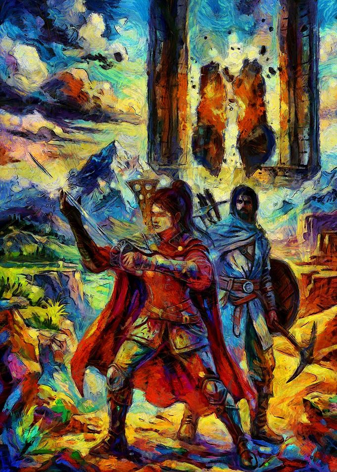 Fantasy Adventurers in Impressionist Style