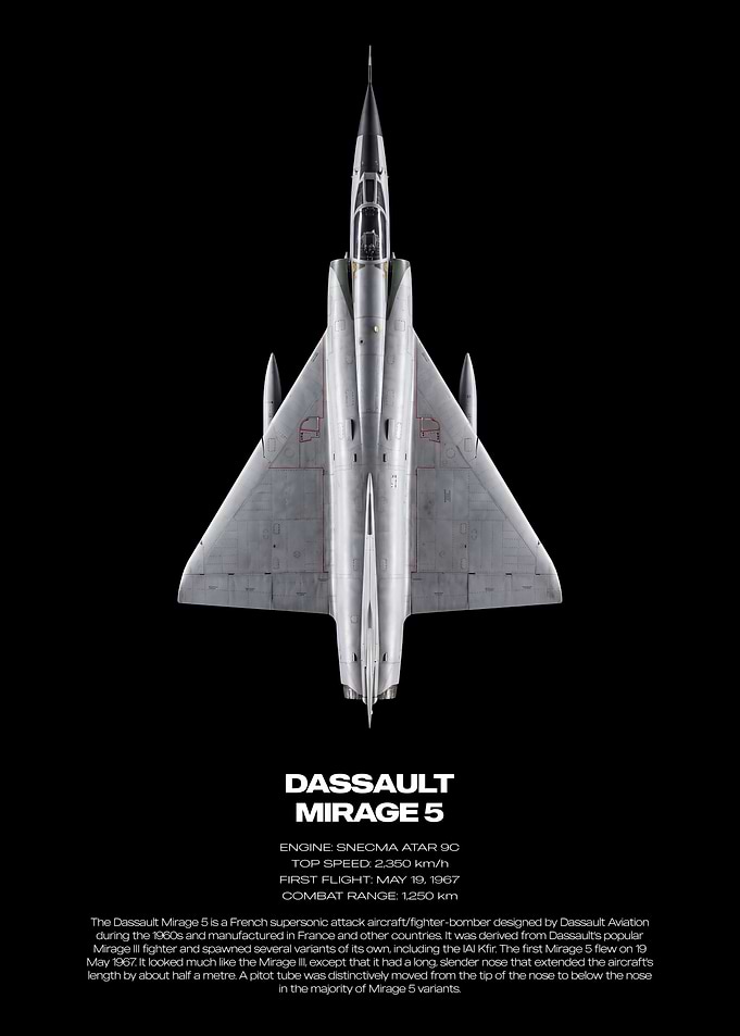 Dassault Mirage 5 Fighter Jet Poster