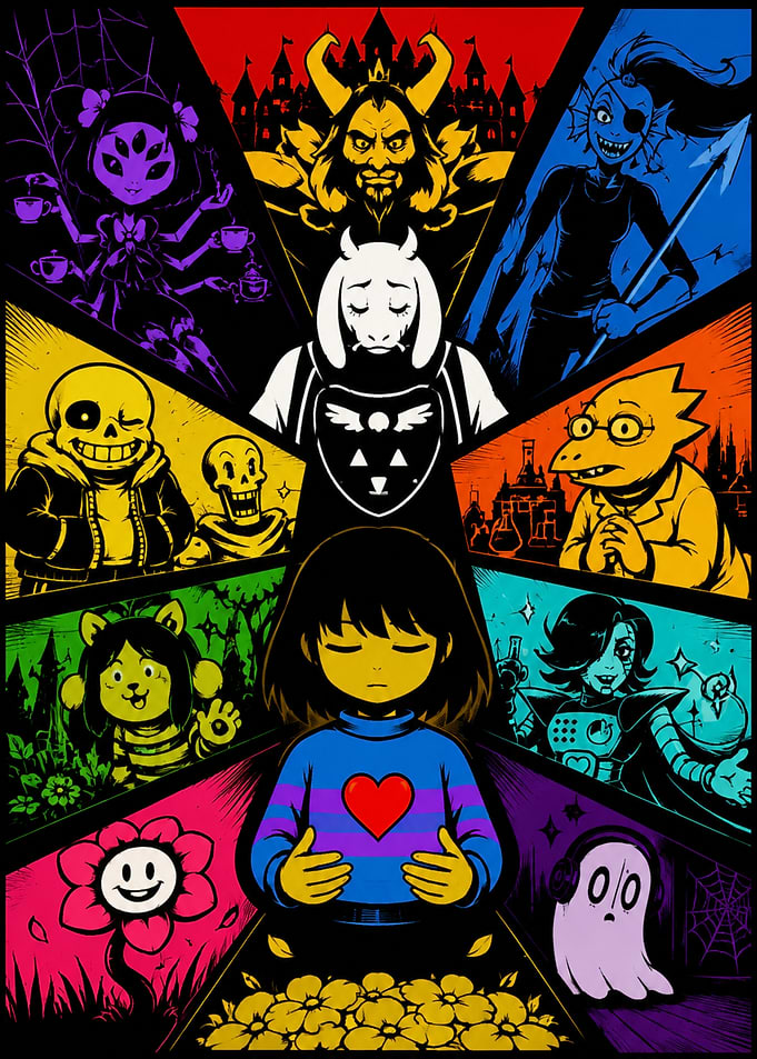 Undertale Character Ensemble Poster