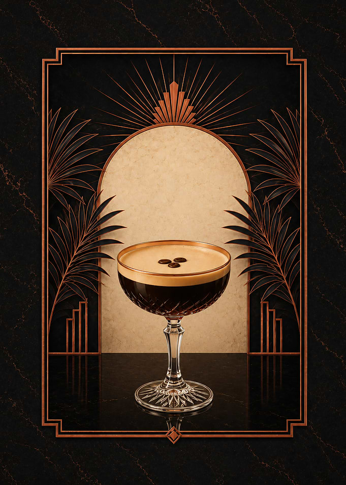 Art Deco Espresso Martini Cocktail