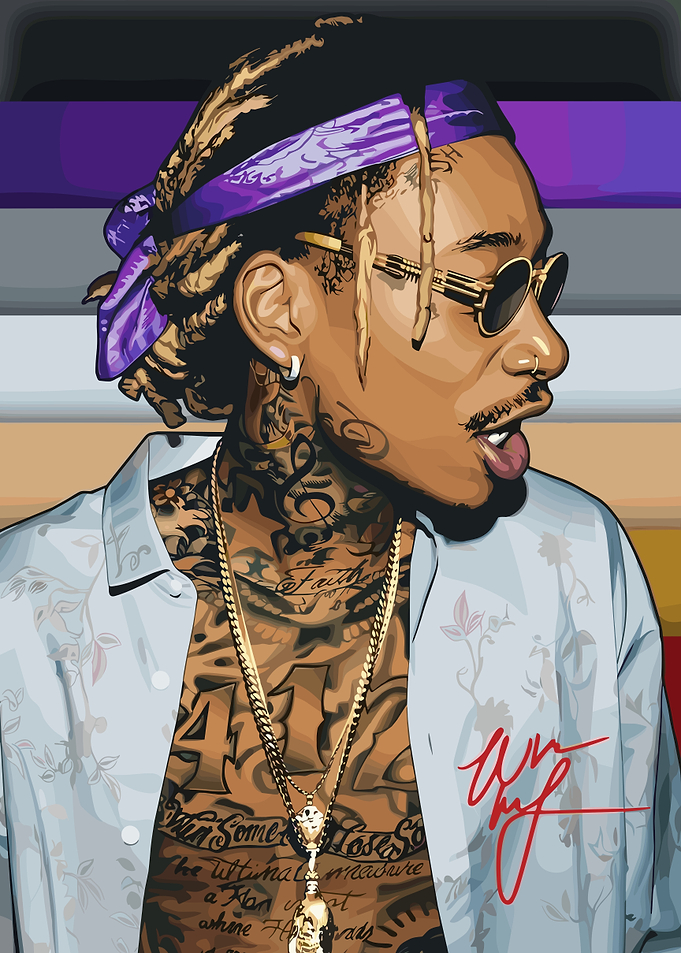 Wiz Khalifa Digital Portrait Illustration