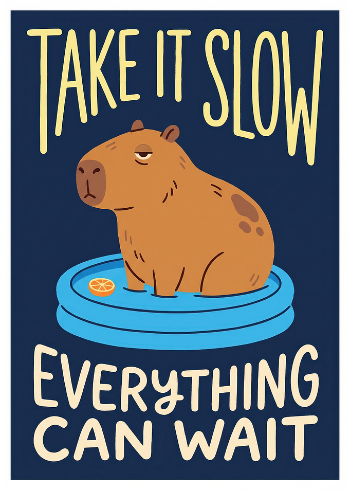Capybara Take It Slow Poster