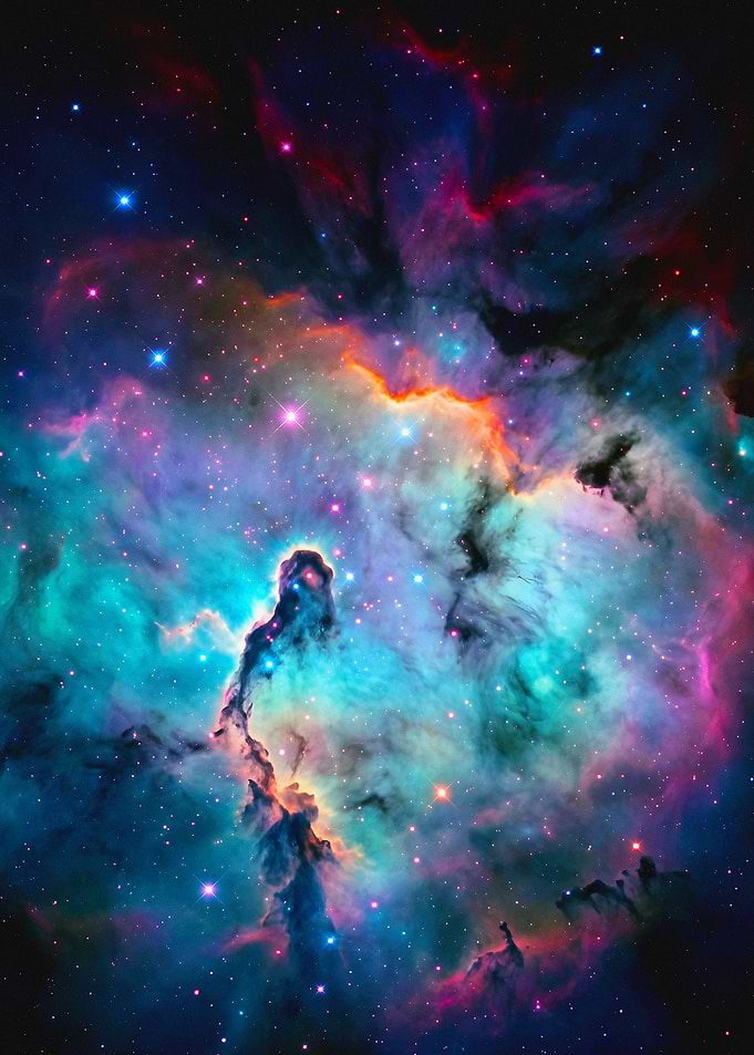 Vibrant Colorful Deep Space Nebula