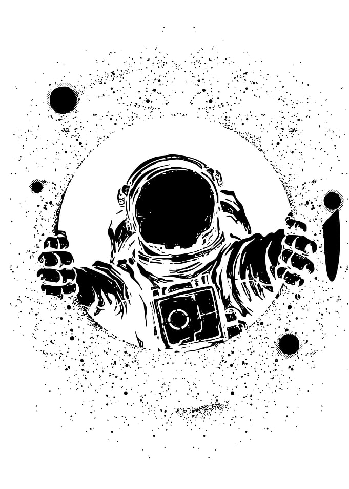 Astronaut Reaching Out in Space