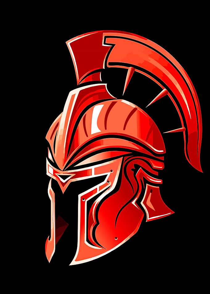Red Spartan Helmet Graphic
