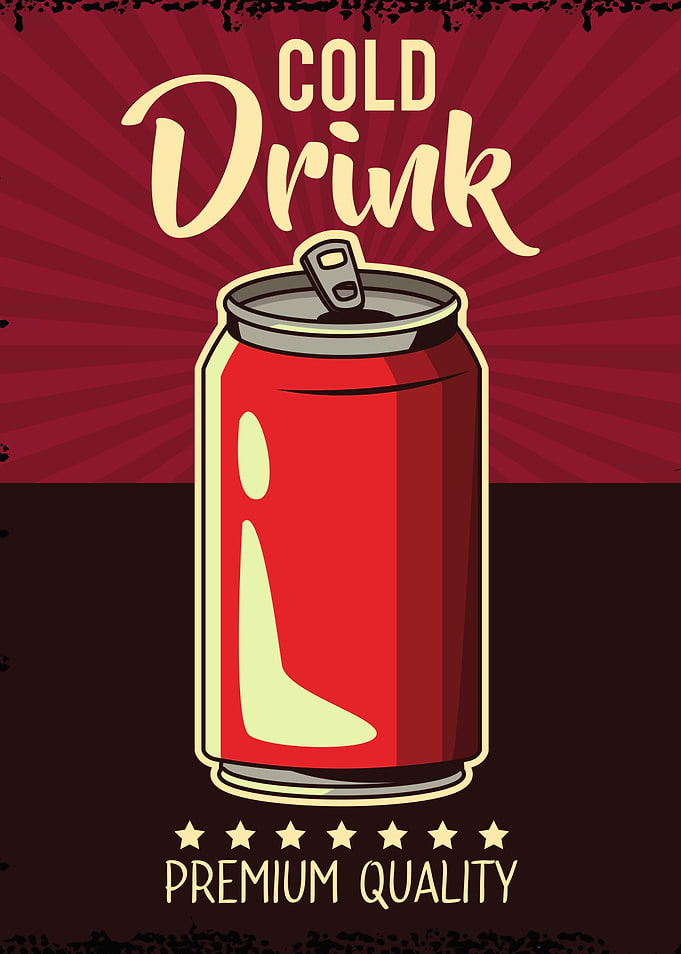 Vintage Cold Drink Soda Poster