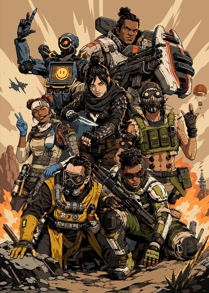Apex Legends Pixel Art Squad