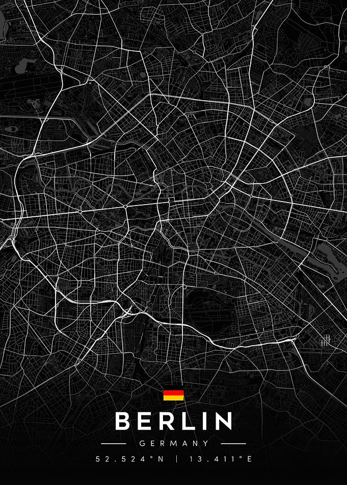 Minimalist Berlin City Map Poster