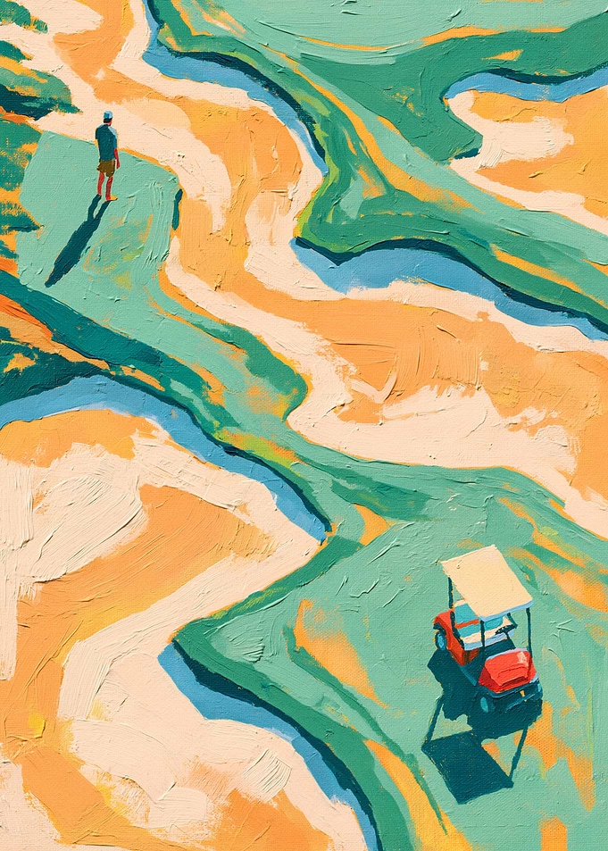 Abstract Golf Course Landscape Painting