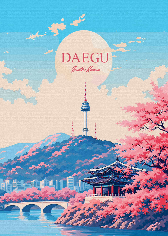 Daegu South Korea Travel Poster
