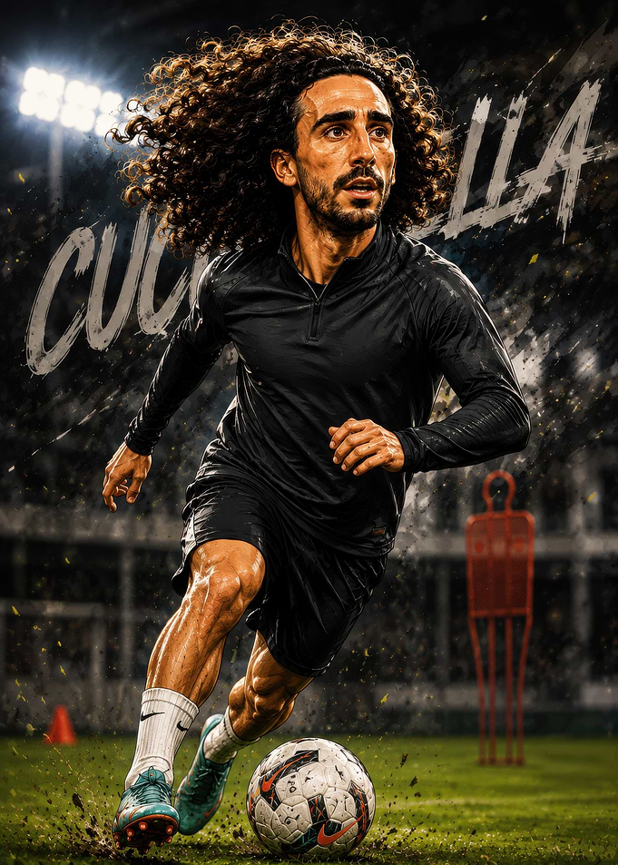 Marc Cucurella Soccer Action Poster
