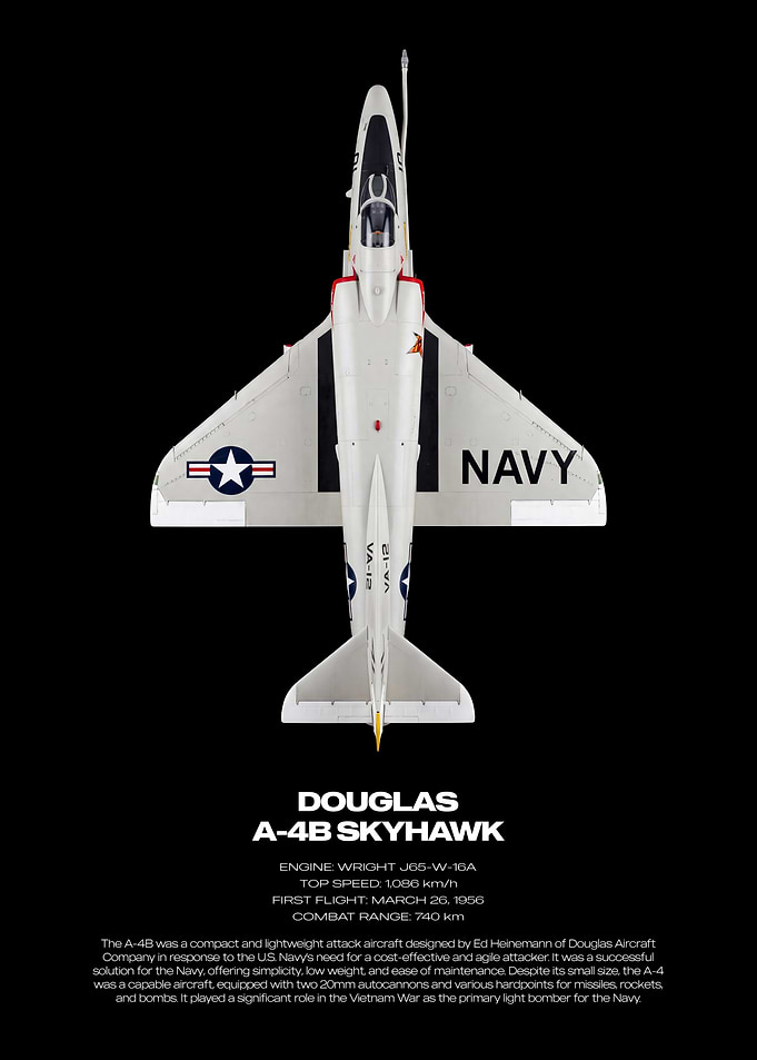 Douglas A-4B Skyhawk Technical Poster