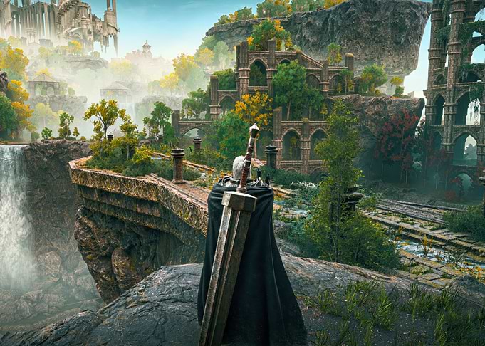 Warrior with Greatsword in Fantasy Landscape