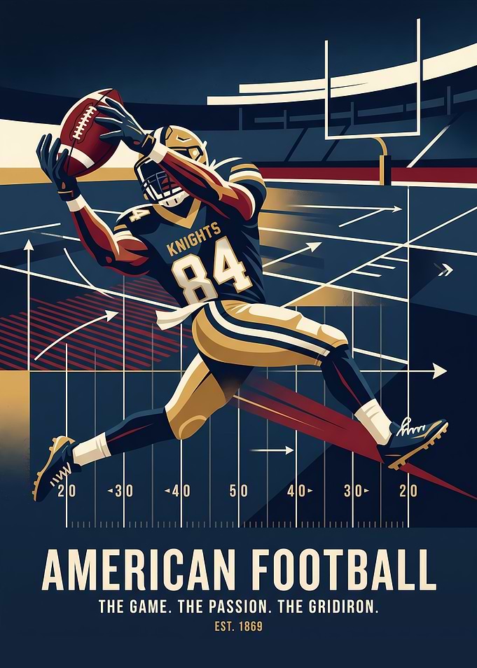 American Football Knights Player Poster