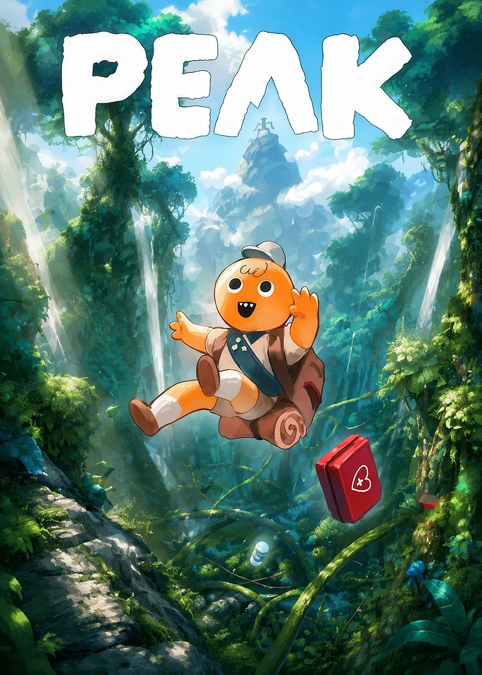 Peak Adventure Cartoon Poster