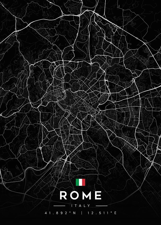 Minimalist Rome City Map Poster