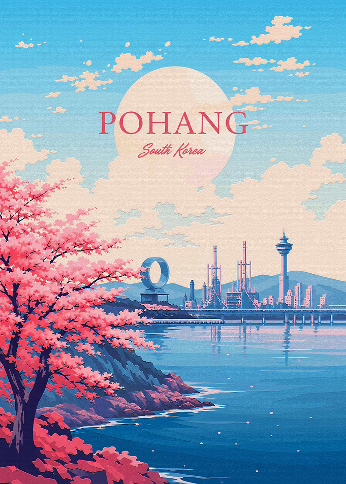 Pohang South Korea Travel Poster