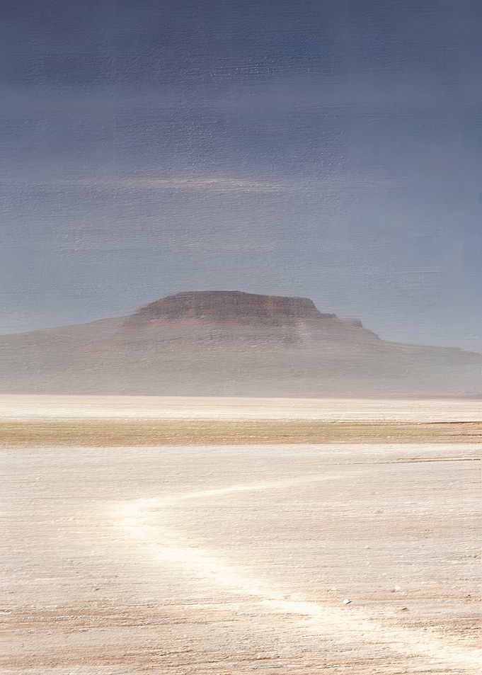 Desert Landscape with Distant Mesa