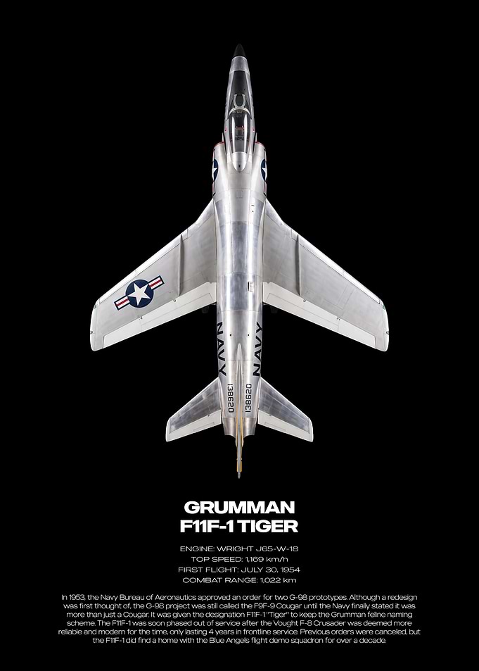 Grumman F11F-1 Tiger Aircraft Poster