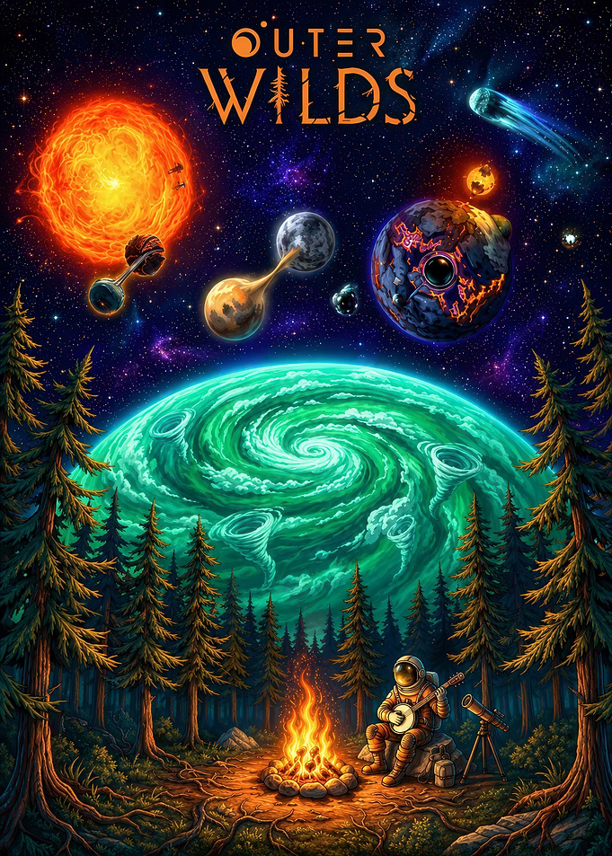 Outer Wilds Space Exploration Poster