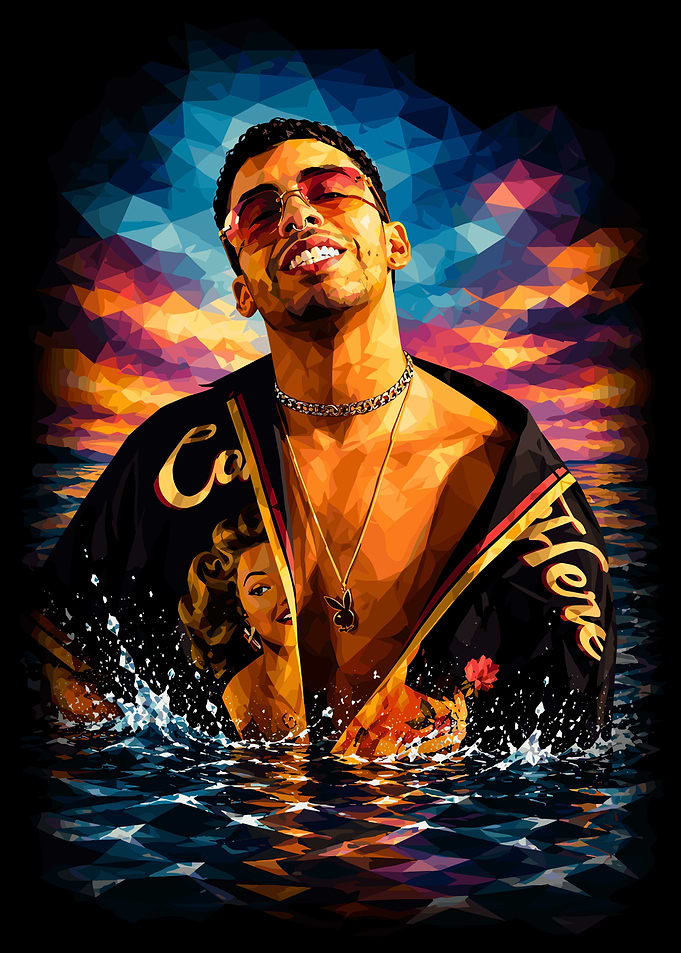 Bad Bunny Low Poly Portrait