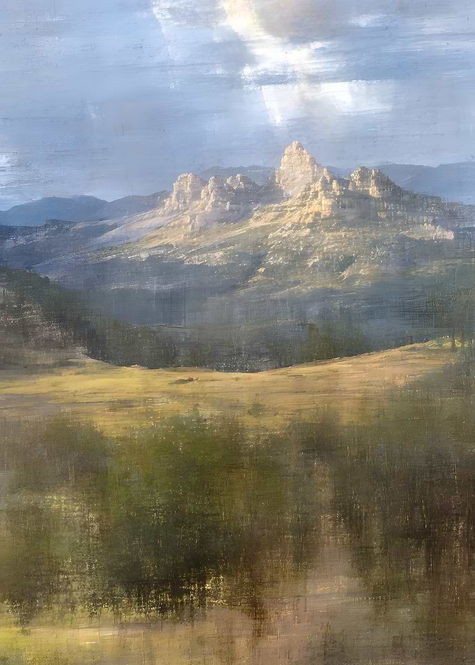 Impressionistic Mountain Landscape Painting