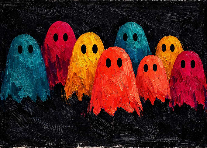 Colorful Oil Painted Ghosts