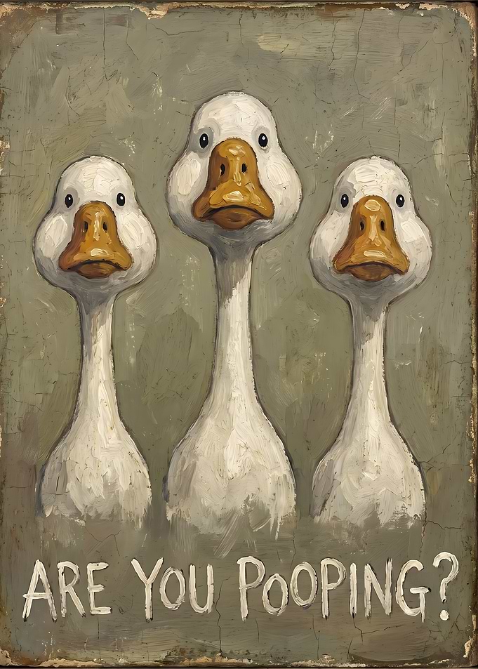 Funny Goose Bathroom Sign