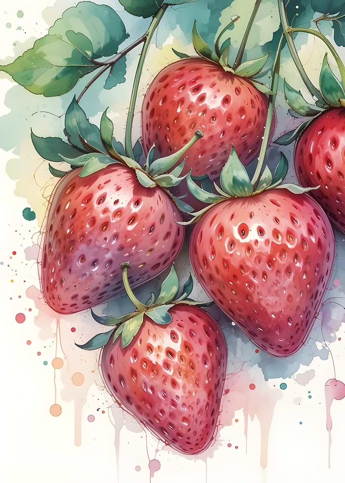 Watercolor Strawberry