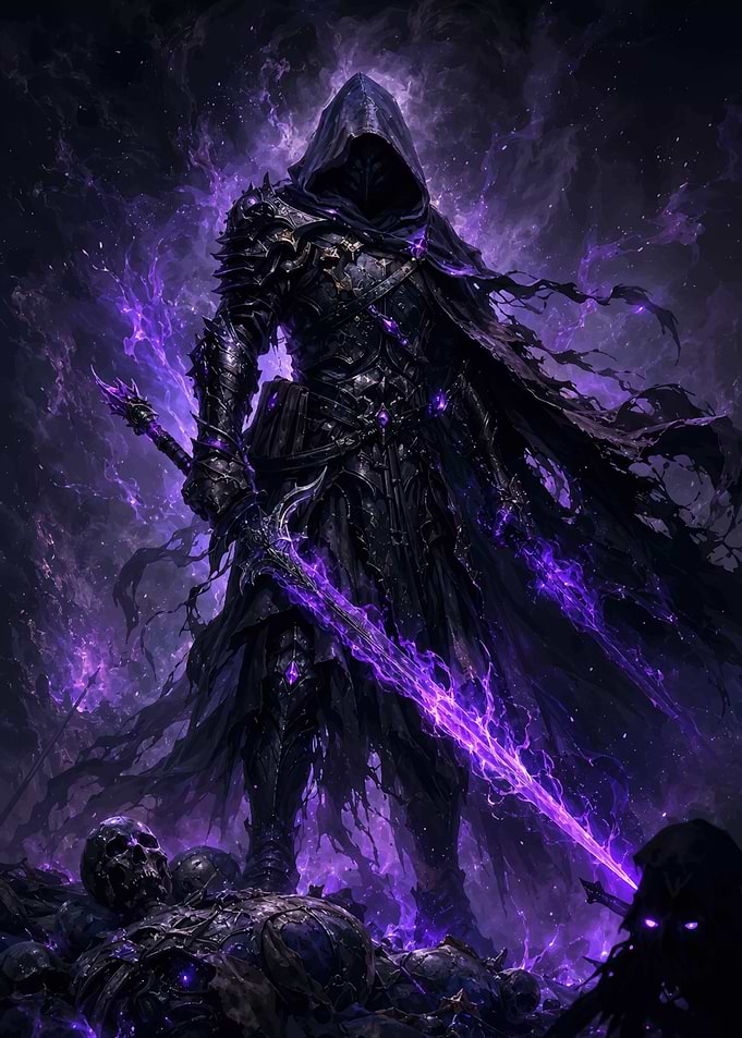 Dark Fantasy Shadow Knight with Sword