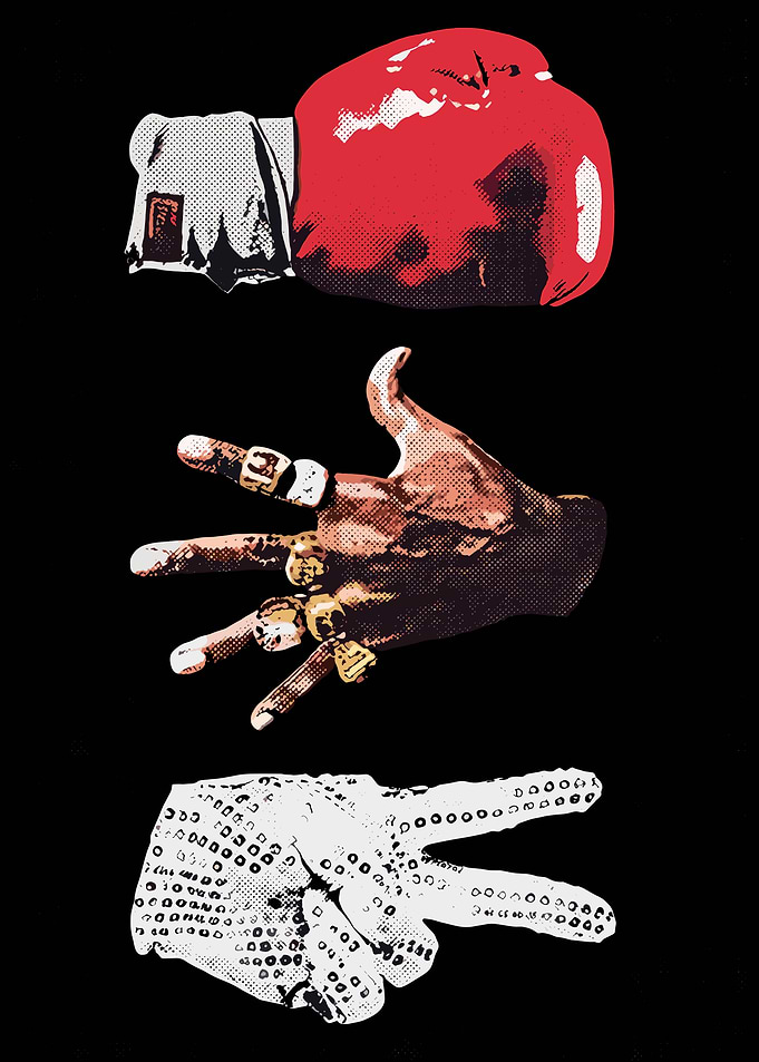 Iconic Hands and Boxing Glove Graphic