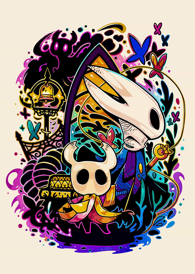 Hollow Knight and Hornet Vibrant Illustration