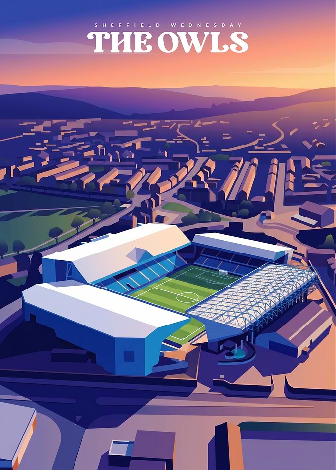 Sheffield Wednesday Hillsborough Stadium Poster
