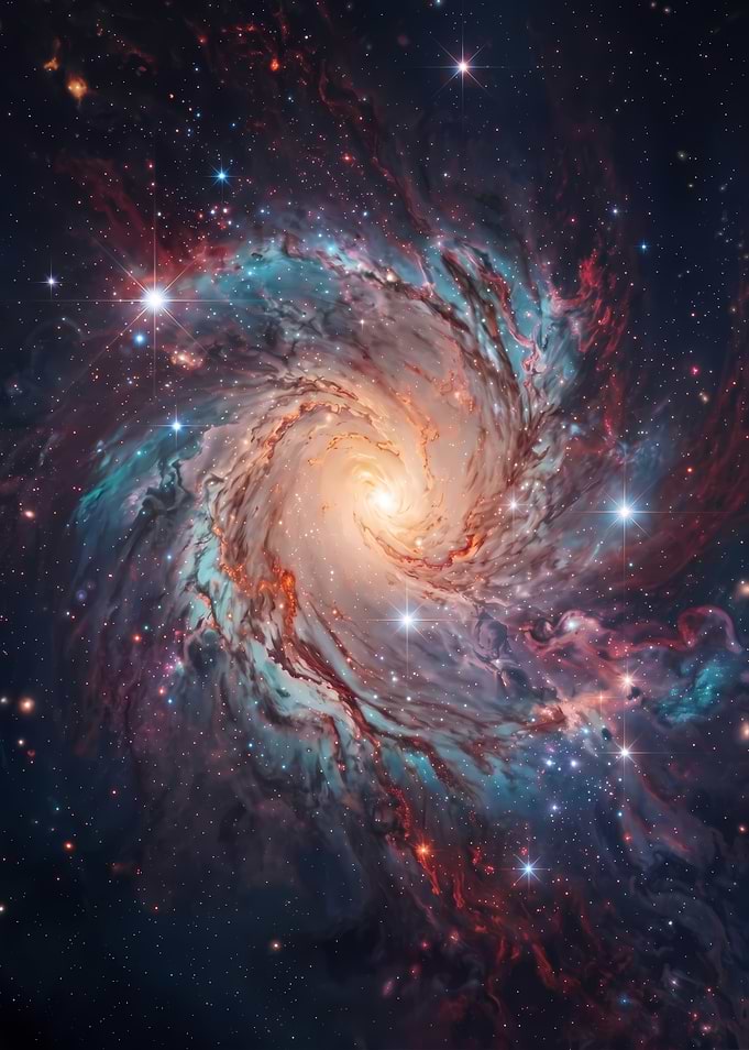 Vibrant Spiral Galaxy in Deep Space